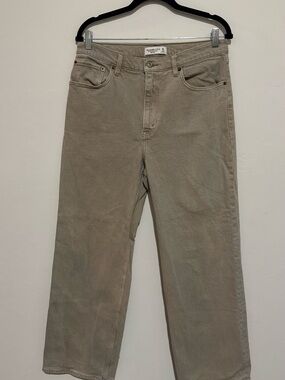 A&F Neutral Straight Leg Jeans High Rise Size 30 Beige Vintage Style
